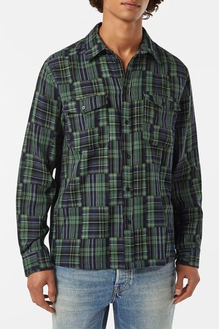 Chemise relaxed - Bleu marine et vert