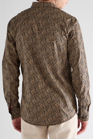 Chemise regular - Noir et beige
