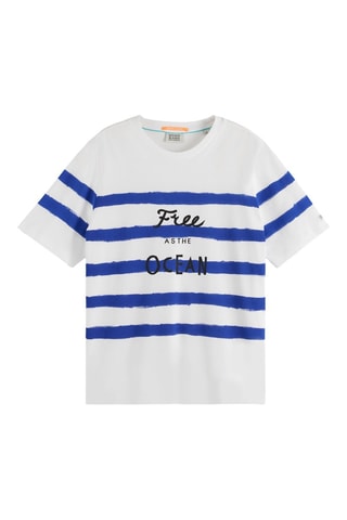 T-shirt regular - Blanc et bleu roi