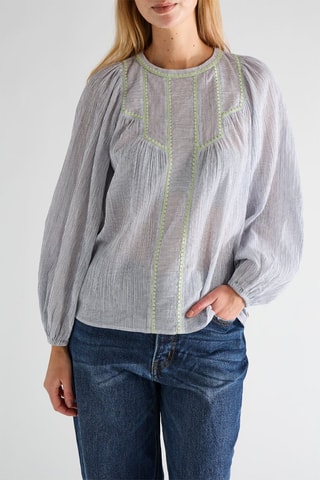 Blouse en coton biologique - Bleu clair