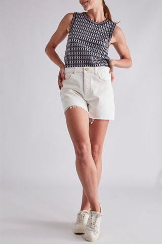 Short en jean - Blanc