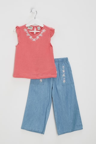 T-shirt et jean - Rose et bleu clair