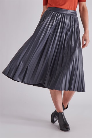 Jupe plissée taille haute - Gris