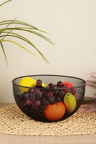 Cesto para fruta - Preto - 25,5 x 25,5 x 14 cm