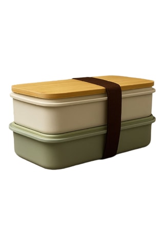 2 lunch boxs - 13 x 19 x 5 / 13 x 19 x 6 cm