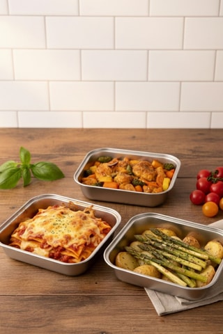 3 travessas para o forno em aço inoxidável - 13,5 x 17,5 cm