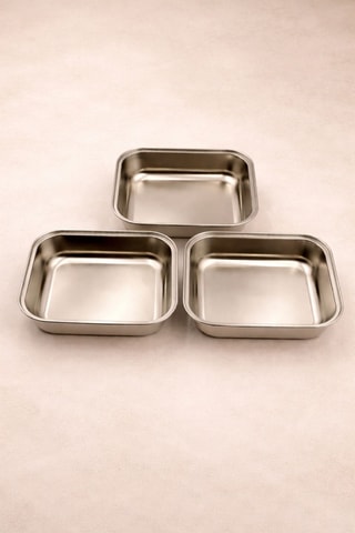 3 travessas para o forno em aço inoxidável - 13,5 x 17,5 cm