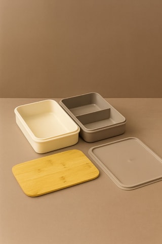 2 lunch boxs - 13 x 19 x 5 / 13 x 19 x 6 cm