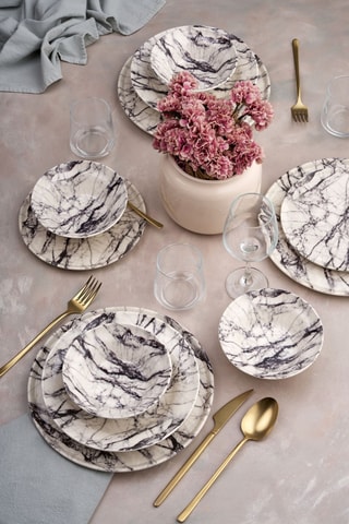 Serviço de loiça em cerâmica Marble - 24 peças