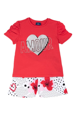 T-shirt en Short Rood en Wit
