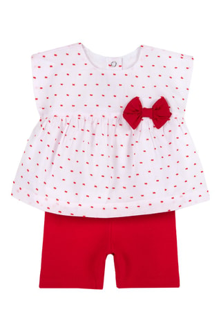 Top en Short Wit en Rood