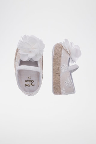 Pantoffels met Engelse borduursels - Wit