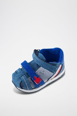 Sandalen van spijkerstof- Koningsblauw
