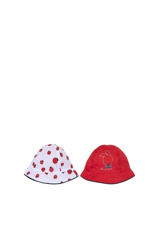 Dubbelzijdig Bobhoedje Wit en Rood