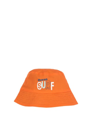 Dubbelzijdig bobhoedje - Oranje en Marineblauw