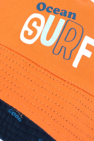 Dubbelzijdig bobhoedje - Oranje en Marineblauw