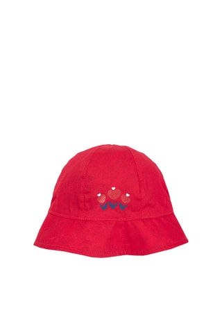 Dubbelzijdig bobhoedje - Rood en Marineblauw