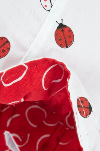 Dubbelzijdig bobhoedje - Wit en Rood