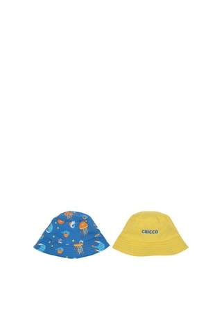 Dubbelzijdig Bobhoedje Geel en Blauw