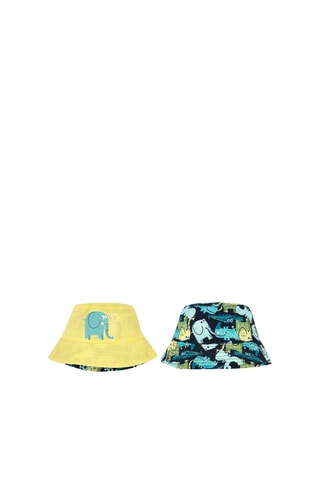Dubbelzijdig bobhoedje - Lichtgroen en Turquoise