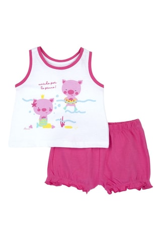 Hemd en Short - Wit en Roze