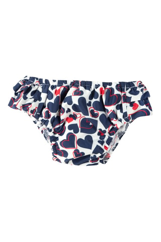 Bikinibroekje. Wit en Marineblauw