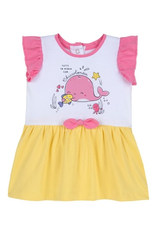 Vestido - Blanco y amarillo