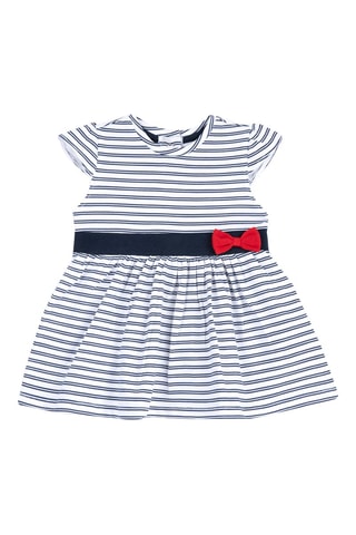 Jurk - Marineblauw en Wit
