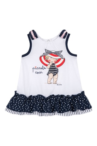 Jurk Wit en Marineblauw