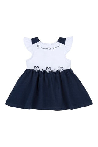Jurk - Wit en Marineblauw