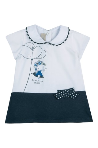 Jurk - Wit en Marineblauw