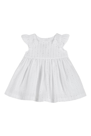 Jurk met Engelse borduursels- Wit