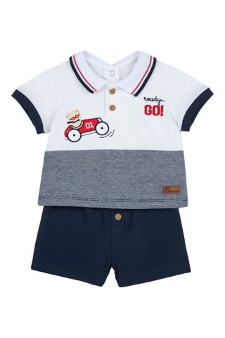 Polo en short- Marineblauw
