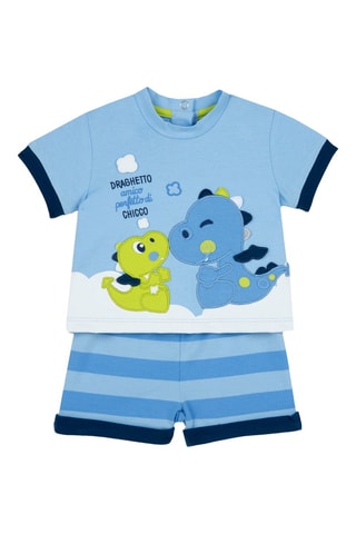 T-shirt en Short - Hemelsblauw en Wit