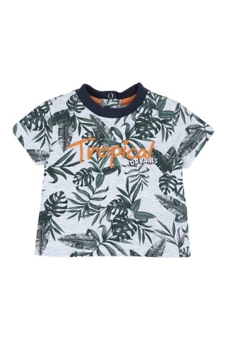 T-shirt. Gemêleerd Lichtgrijs