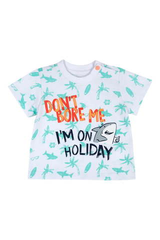 T-shirt Wit en Turquoise