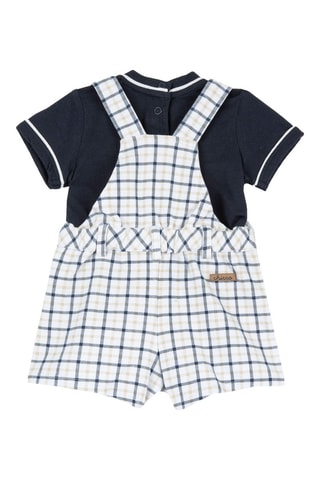 T-shirt en Tuinbroek - Wit en Donkerblauw