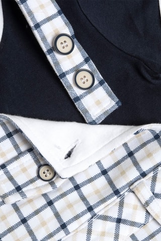 T-shirt en Tuinbroek - Wit en Donkerblauw