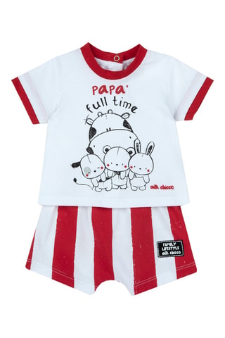 T-shirt en Short - Wit en Rood