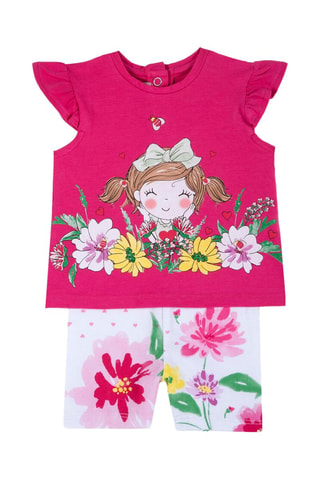 T-shirt en Short Roze en Wit