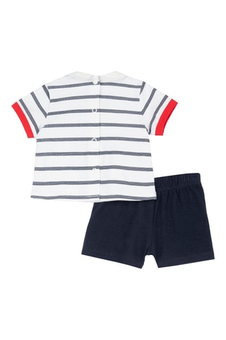 T-shirt en Short - Wit en Marineblauw