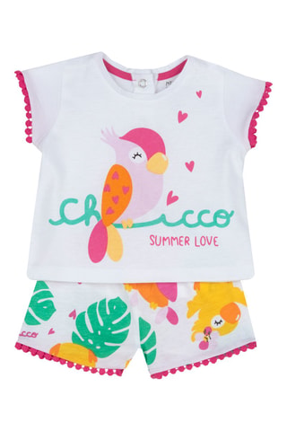 T-shirt en Short - Wit en Lichtgroen