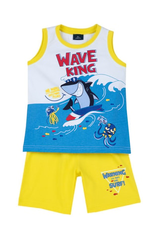 T-shirt en Short Wit en Geel
