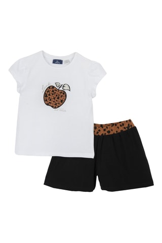 T-shirt en Short Ecru en Zwart