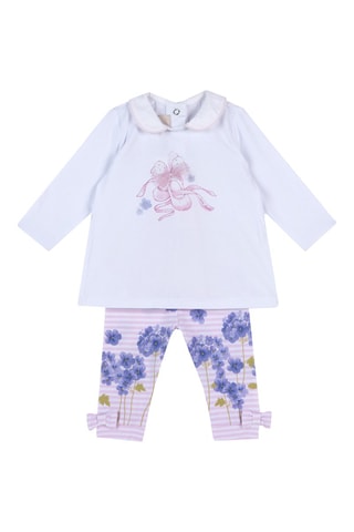 Trui en Legging Wit en Roze