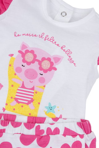 T-shirt en Short Wit en Oudroze