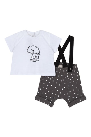 T-shirt en Short Ecru en Zwart