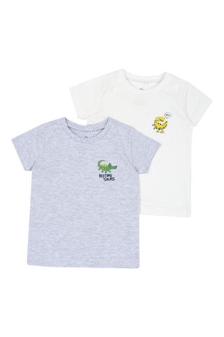 2 T-shirts- Grijs en Wit