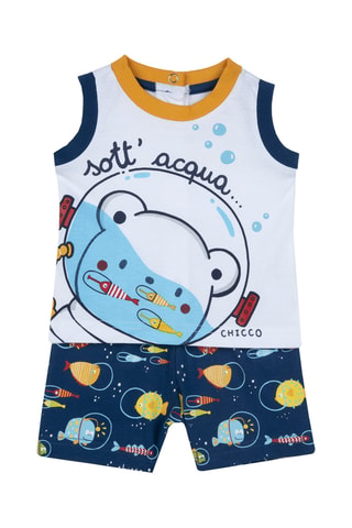 Hemd en Short - Wit en blauw