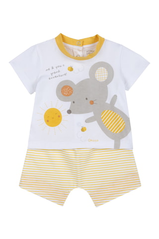 T-shirt en Short - Wit en Geel